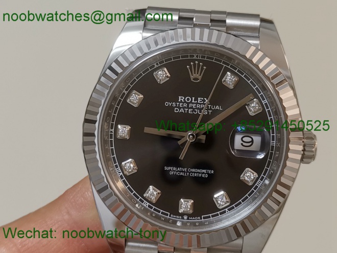 Replica Rolex Datejust 126334 41mm Black Diamond Dial Clean 1:1 Best VR3235