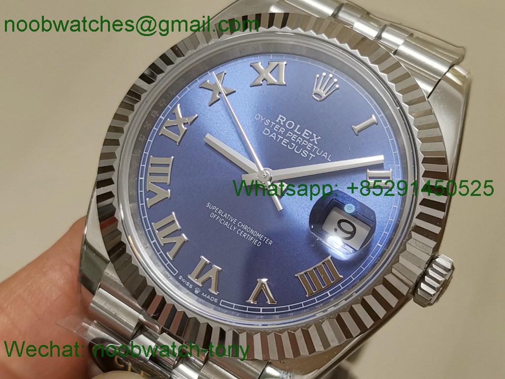 Replica Rolex Datejust 41mm 904L Clean 1:1 Best Blue Roman Dial on Julibee VR3235