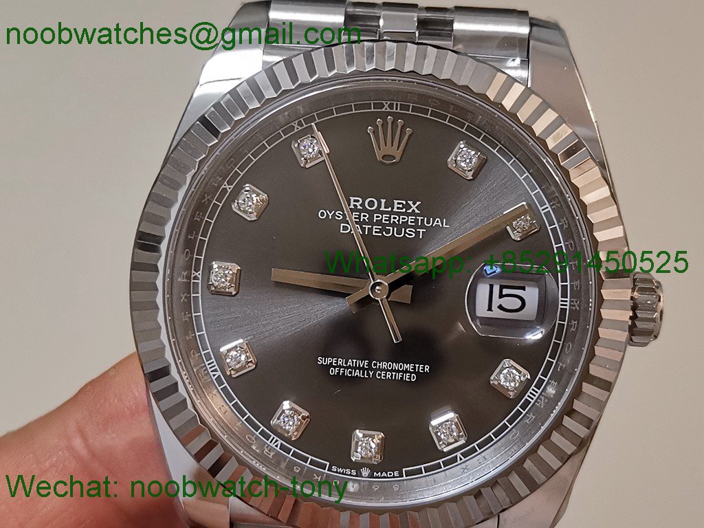 Replica Rolex Datejust 126334 41mm Gray Diamond Dial Clean 1:1 Best VR3235