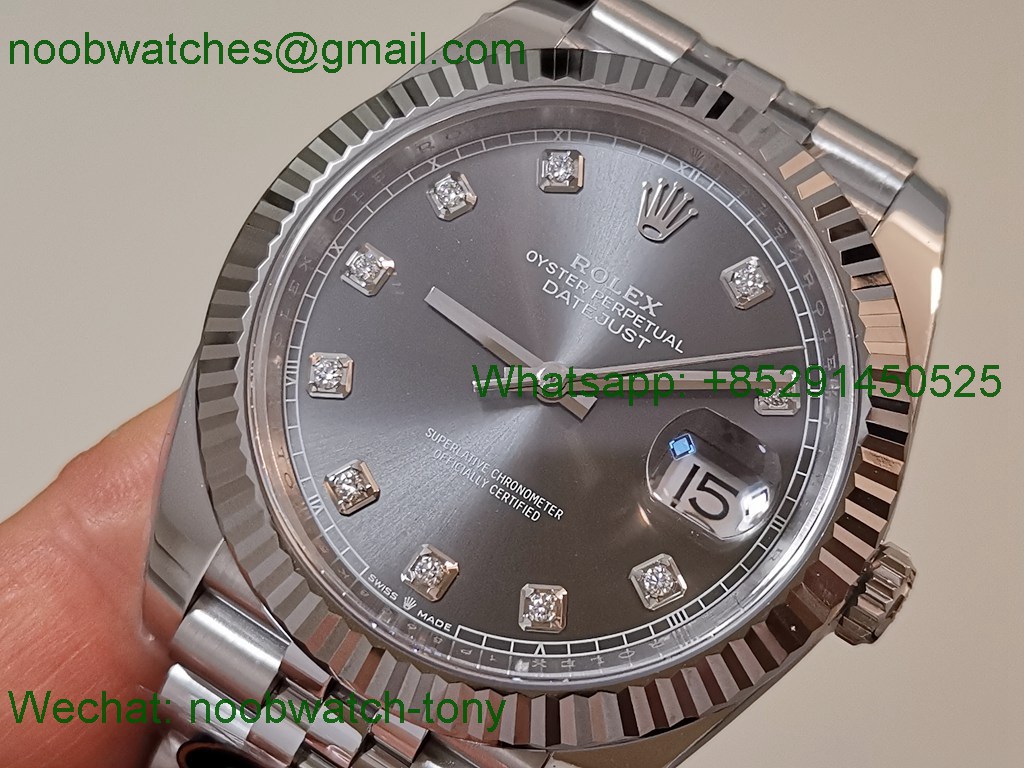 Replica Rolex Datejust 126334 41mm Gray Diamond Dial Clean 1:1 Best VR3235