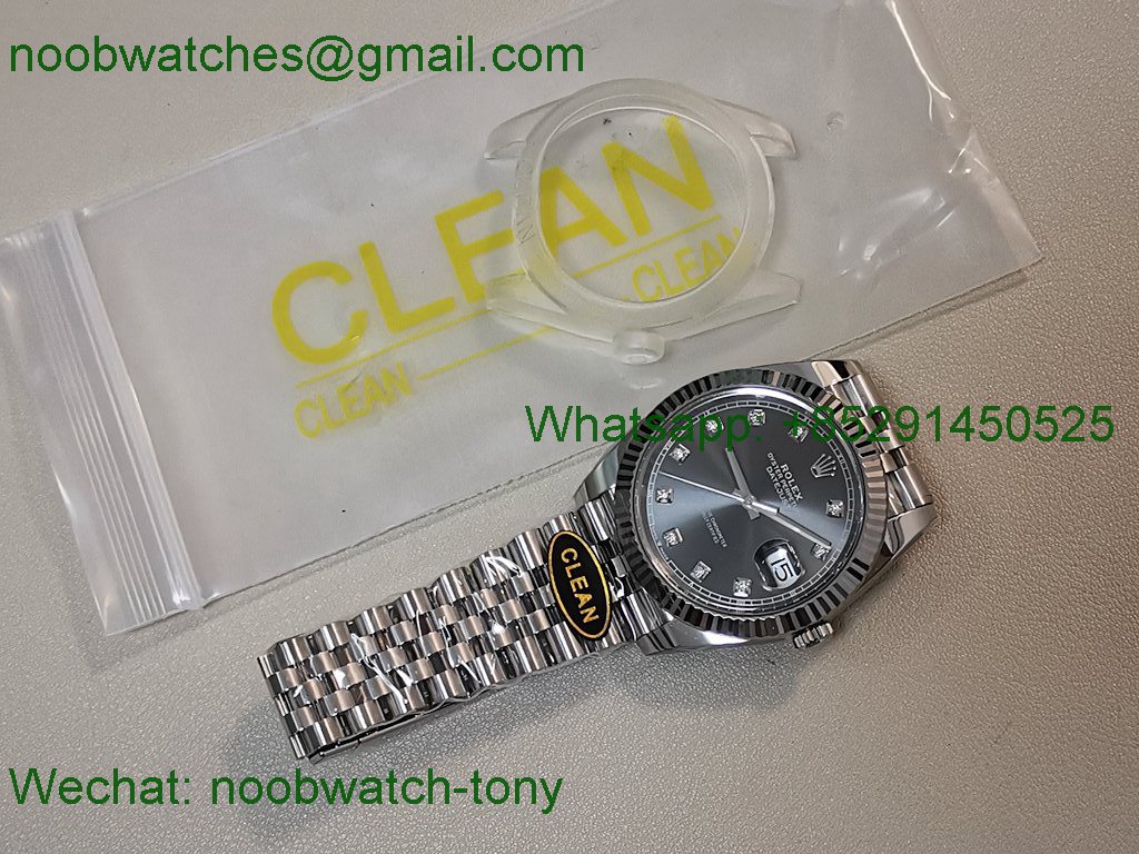 Replica Rolex Datejust 126334 41mm Gray Diamond Dial Clean 1:1 Best VR3235