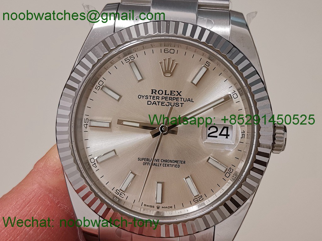 Replica Rolex Datejust 41mm 904L Clean 1:1 Best Silver Dial Oyster VR3235