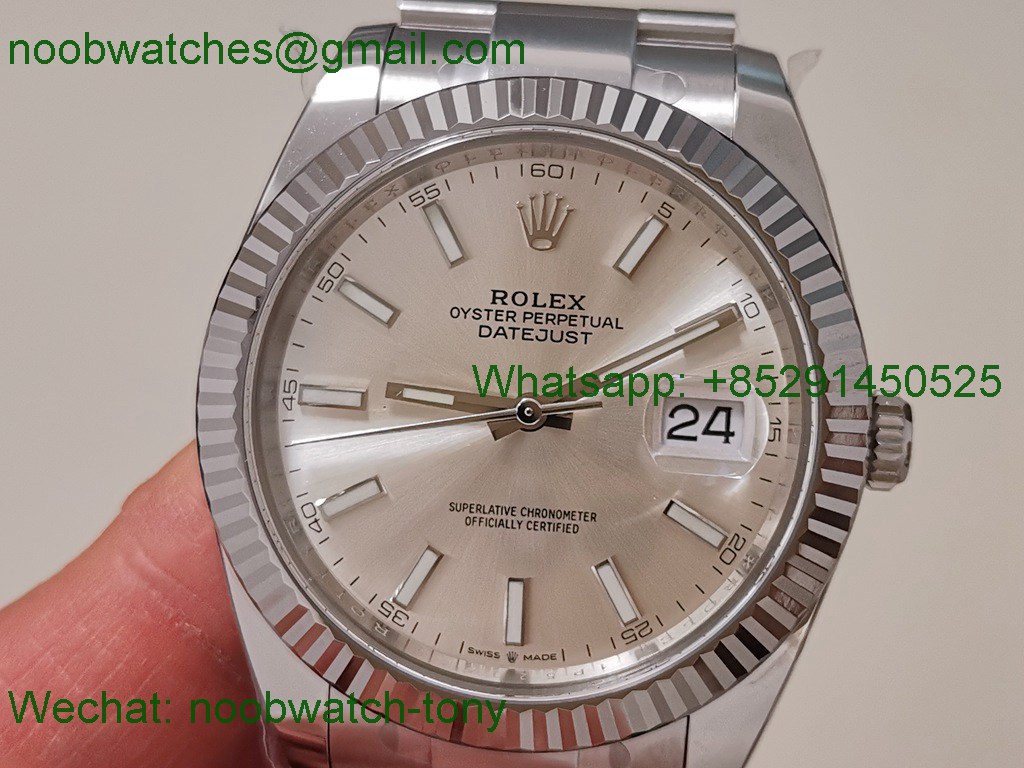 Replica Rolex Datejust 41mm 904L Clean 1:1 Best Silver Dial Oyster VR3235