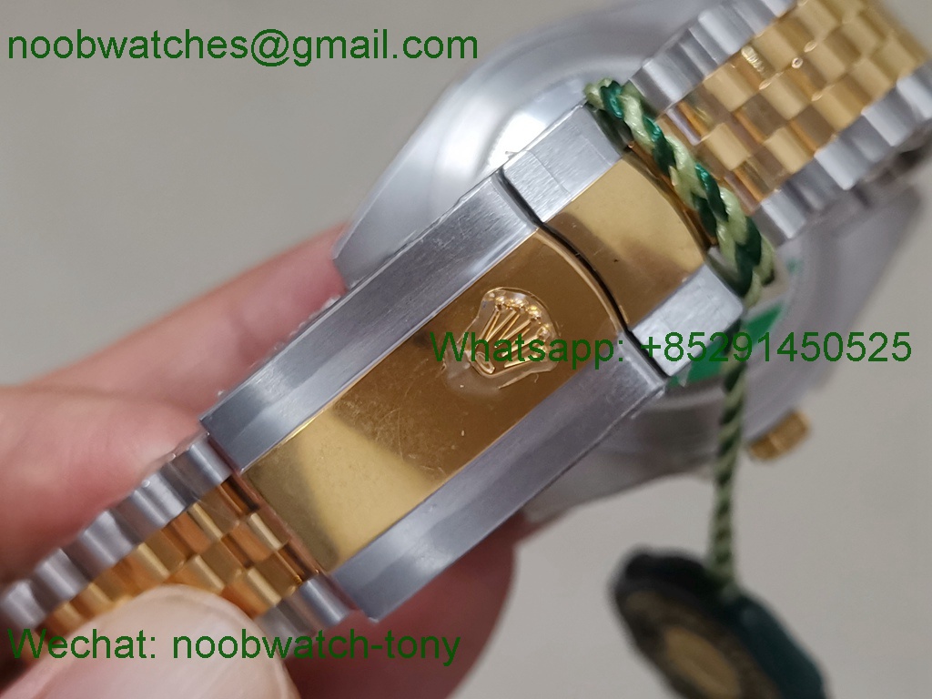 Replica Rolex Datejust 126333 41mm Two Tone Gold Steel Black Diamond Dial King VR3235