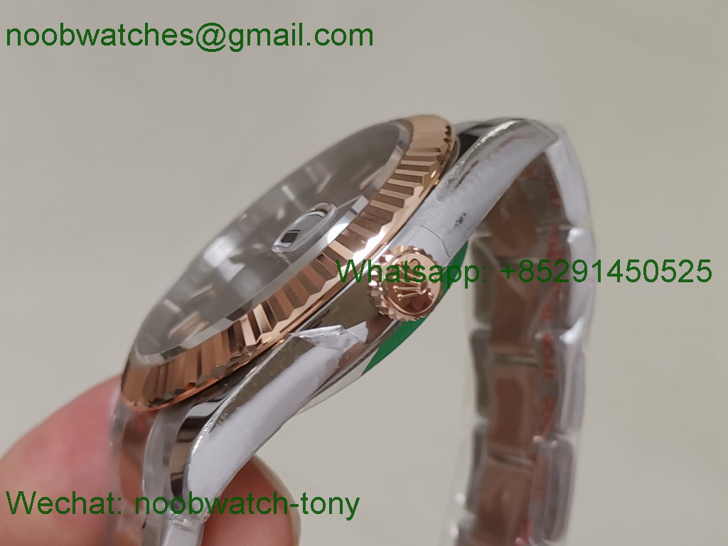 Replica Rolex Datejust 126331 41mm Oyster Two Tone Rose Gold Brown King VR3235