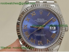 Replica Rolex Datejust 41mm 904L Clean 1:1 Best Blue Roman Dial on Julibee VR3235