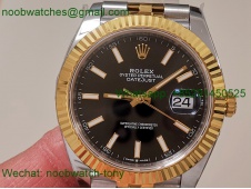 Replica Rolex Datejust 126333 41mm Two Tone Gold Steel Black Dial King VR3235
