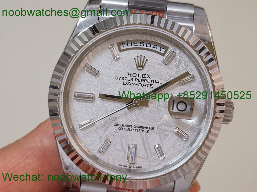Replica ROLEX DayDate 228239 40mm Meteorite Dial GMF 2836 Tungsten Gain Weight