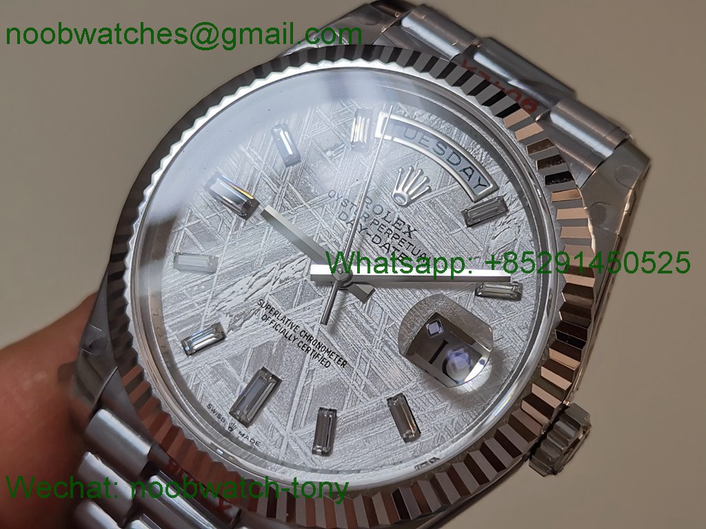 Replica ROLEX DayDate 228239 40mm Meteorite Dial GMF 2836 Tungsten Gain Weight