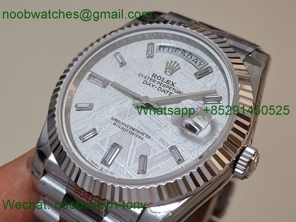 Replica ROLEX DayDate 228239 40mm Meteorite Dial GMF 2836 Tungsten Gain Weight