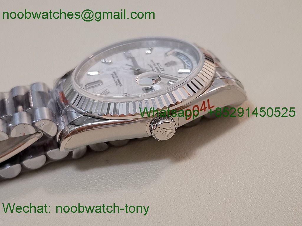Replica ROLEX DayDate 228239 40mm Meteorite Dial GMF 2836 Tungsten Gain Weight
