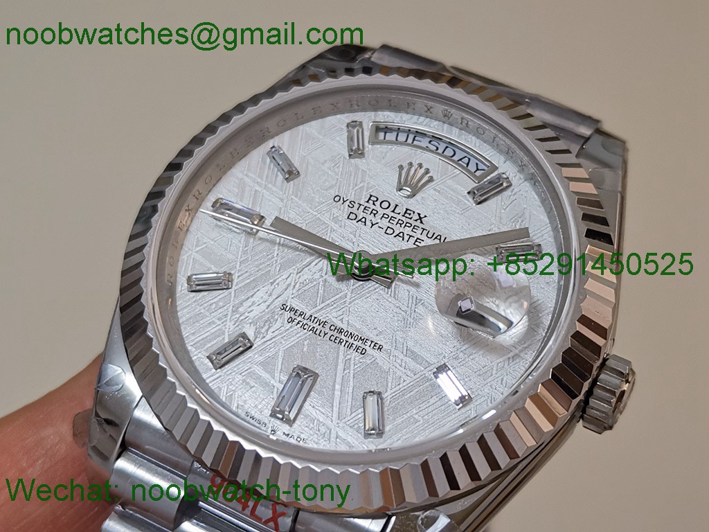 Replica ROLEX DayDate 228239 40mm Meteorite Dial GMF 2836 Tungsten Gain Weight