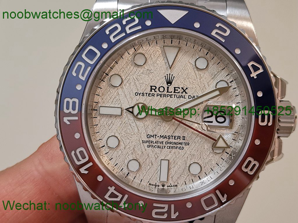 Replica ROLEX GMT II Pepsi Meteorite Dial 126719 904L C+F VR3285 SuperClone