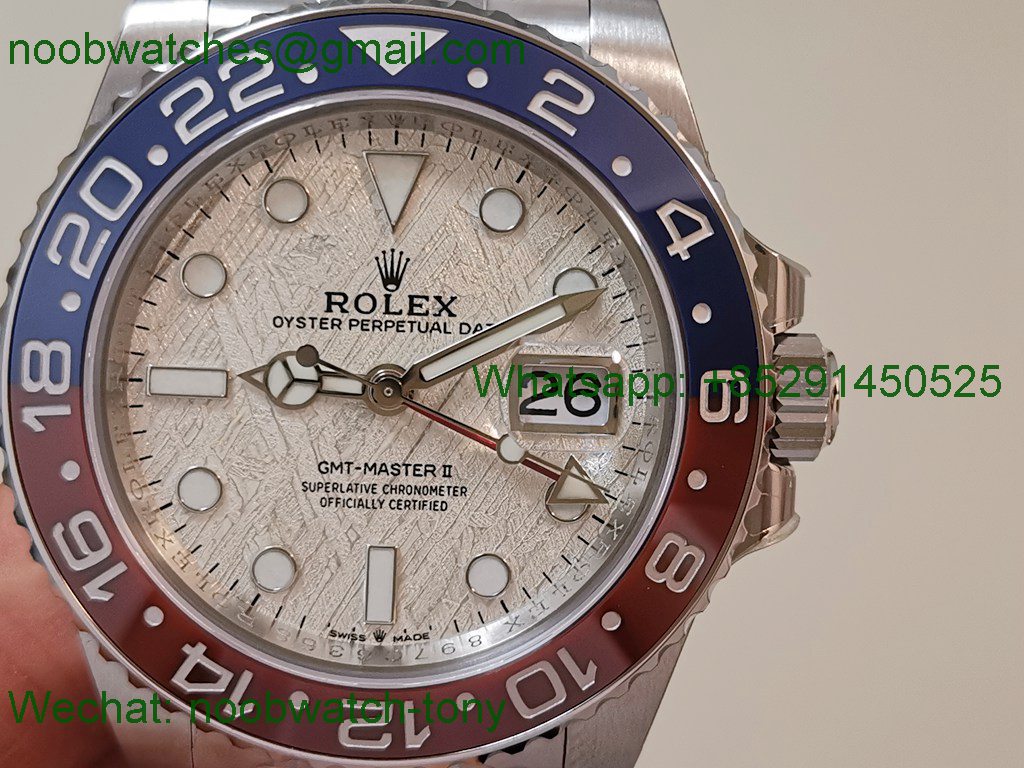 Replica ROLEX GMT II Pepsi Meteorite Dial 126719 904L C+F VR3285 SuperClone