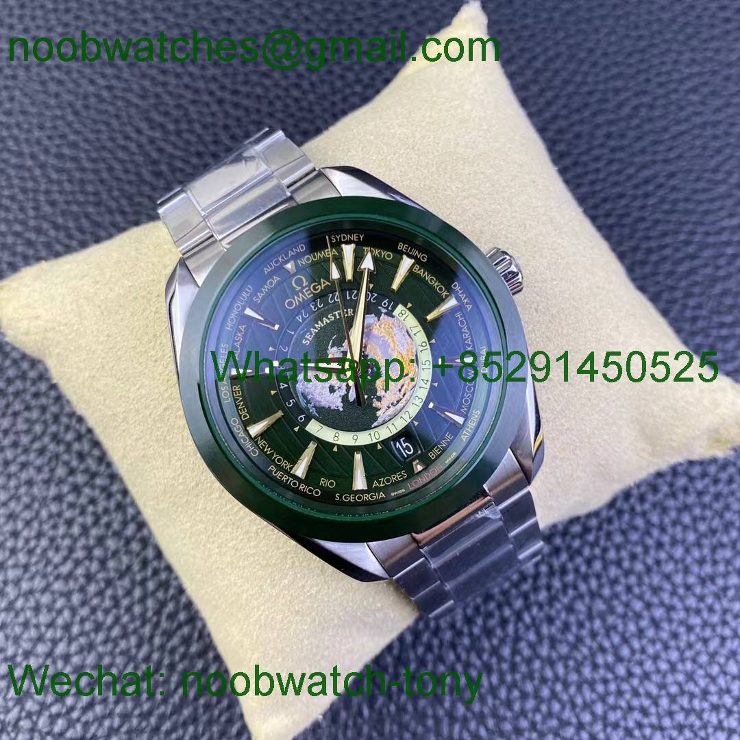 Replica OMEGA Aqua Terra GMT Worldtimer Green VSF SuperClone A8938