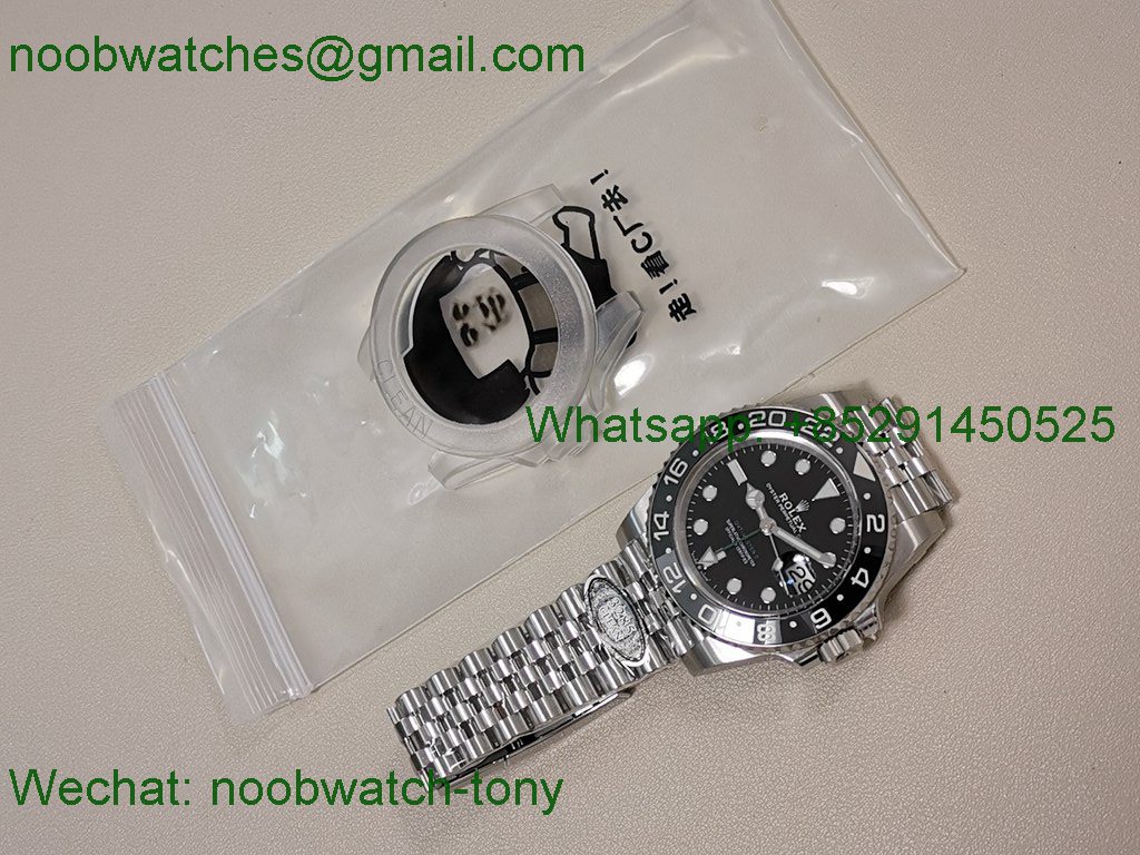 Replica Rolex GMT II 126710 GRNR Bruce Wayne Black Gray Clean SuperClone on Jubilee DD3285