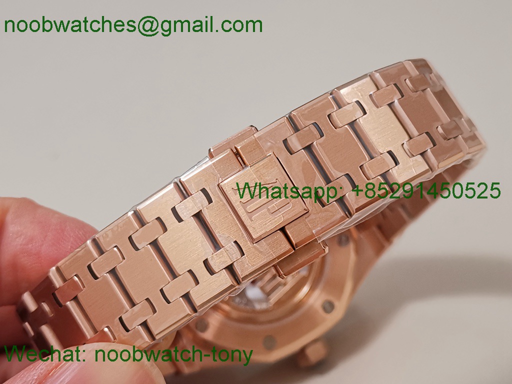 Replica Audemars Piguet AP Royal Oak 34mm Diamond Rose Gold Ladies White 8F A5800