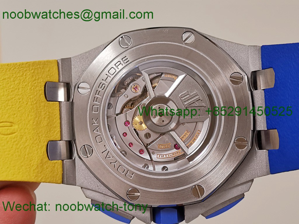 Replica Audemars Piguet AP Royal Oak Offshore 44mm Blue Yellow JJF 1:1 Best A3126