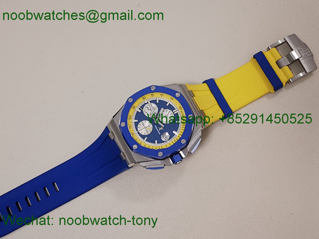 Replica Audemars Piguet AP Royal Oak Offshore 44mm Blue Yellow JJF 1:1 Best A3126