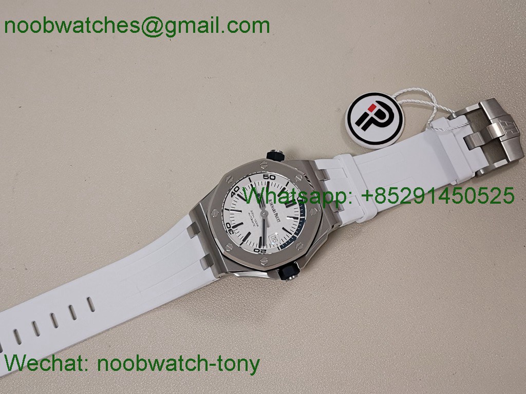 Replica Audemars Piguet AP Royal Oak Diver White Ceramic 15707 White Ceramic IPF 1:1 Best V2