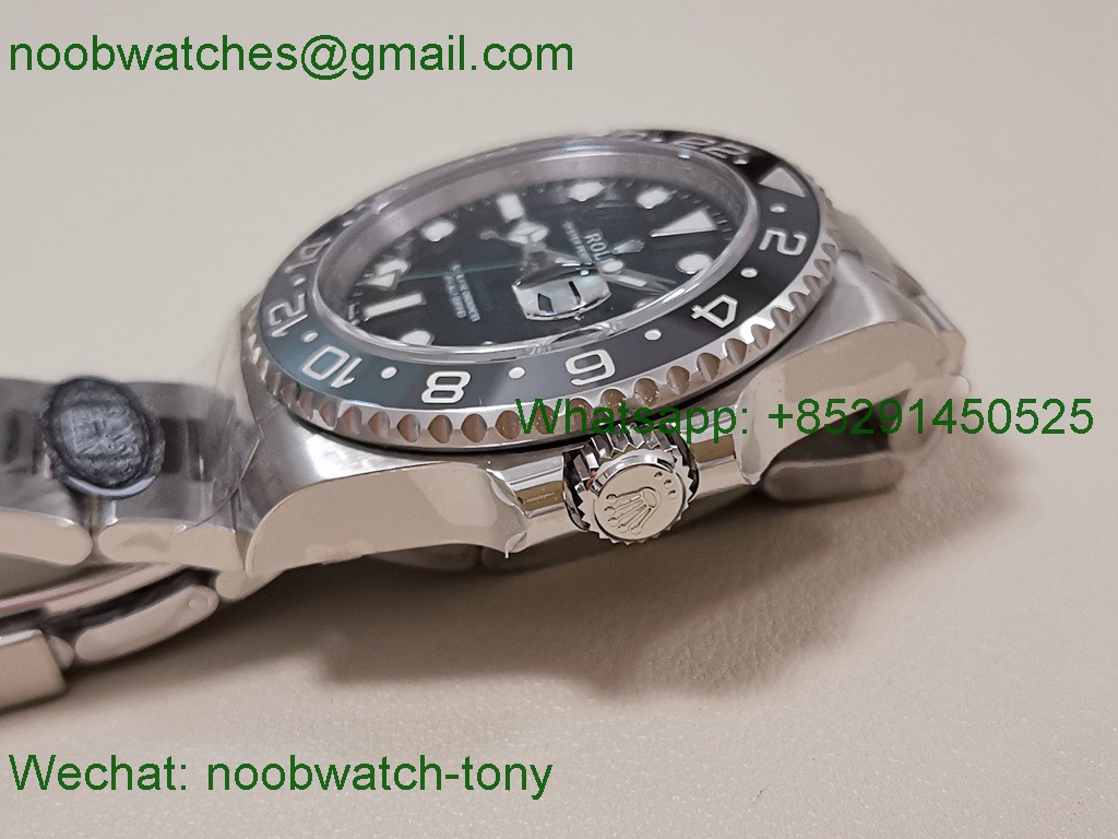 Replica Rolex GMT II 126710 GRNR Bruce Wayne Black Gray Clean SuperClone on Oyster DD3285