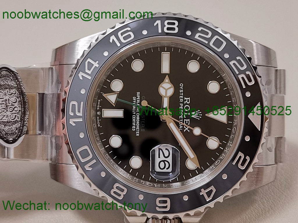 Replica Rolex GMT II 126710 GRNR Bruce Wayne Black Gray Clean SuperClone on Oyster DD3285