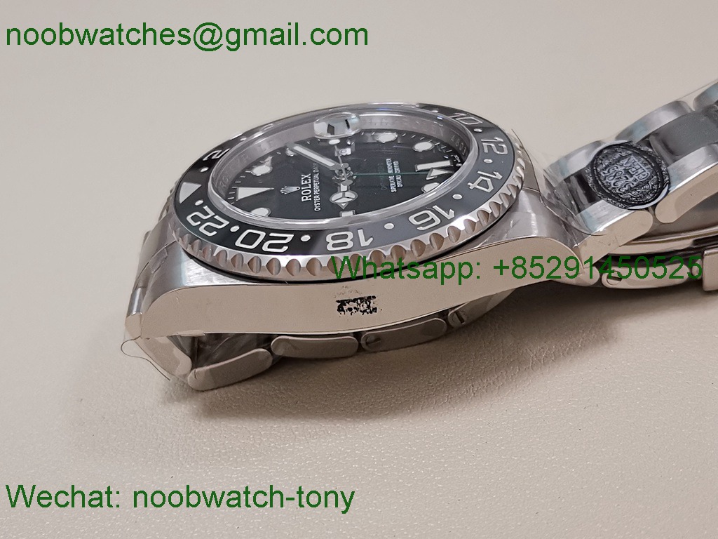Replica Rolex GMT II 126710 GRNR Bruce Wayne Black Gray Clean SuperClone on Oyster DD3285