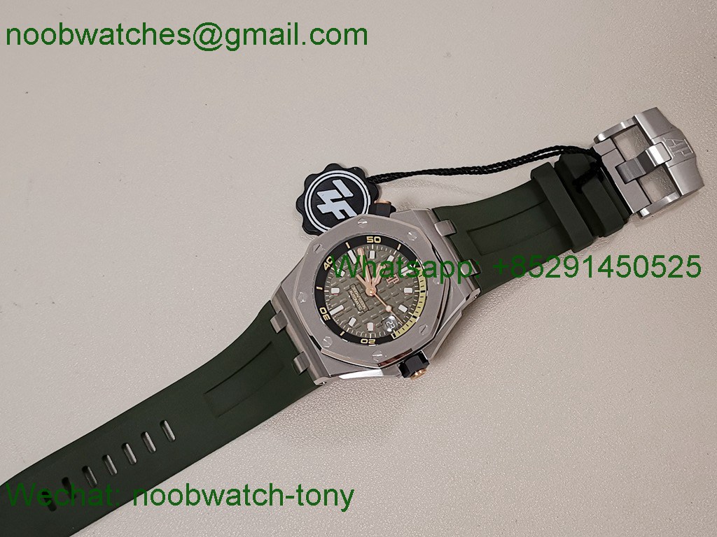 Replica Audemars Piguet AP Diver 15720 ZF 1:1 Best Green Dial on Rubber A4308