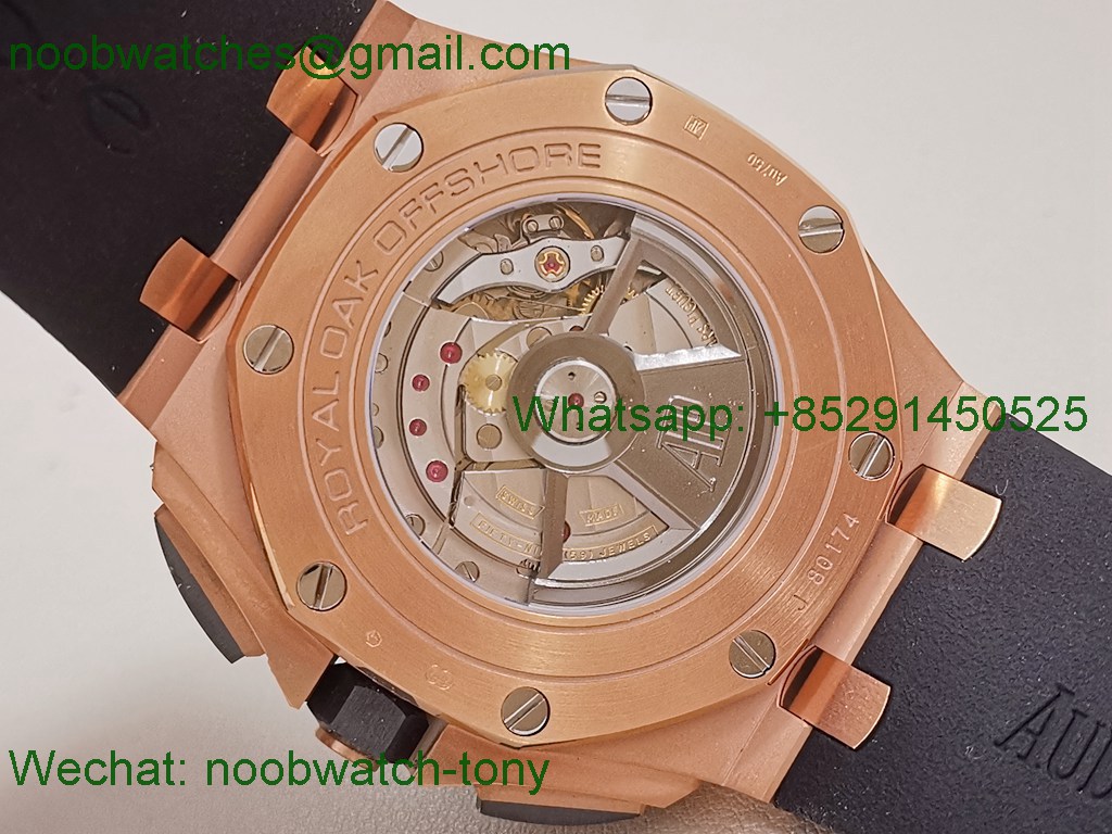 Replica Audemars Piguet AP ROO Offshore Chronograph Rose Gold Black Dial APSF A3126
