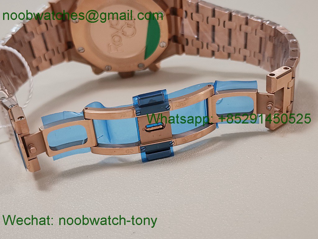 Replica Audemars Piguet AP Royal Oak Chrono 26331 Rose Gold IPF 1:1 Best Blue Dial A7750