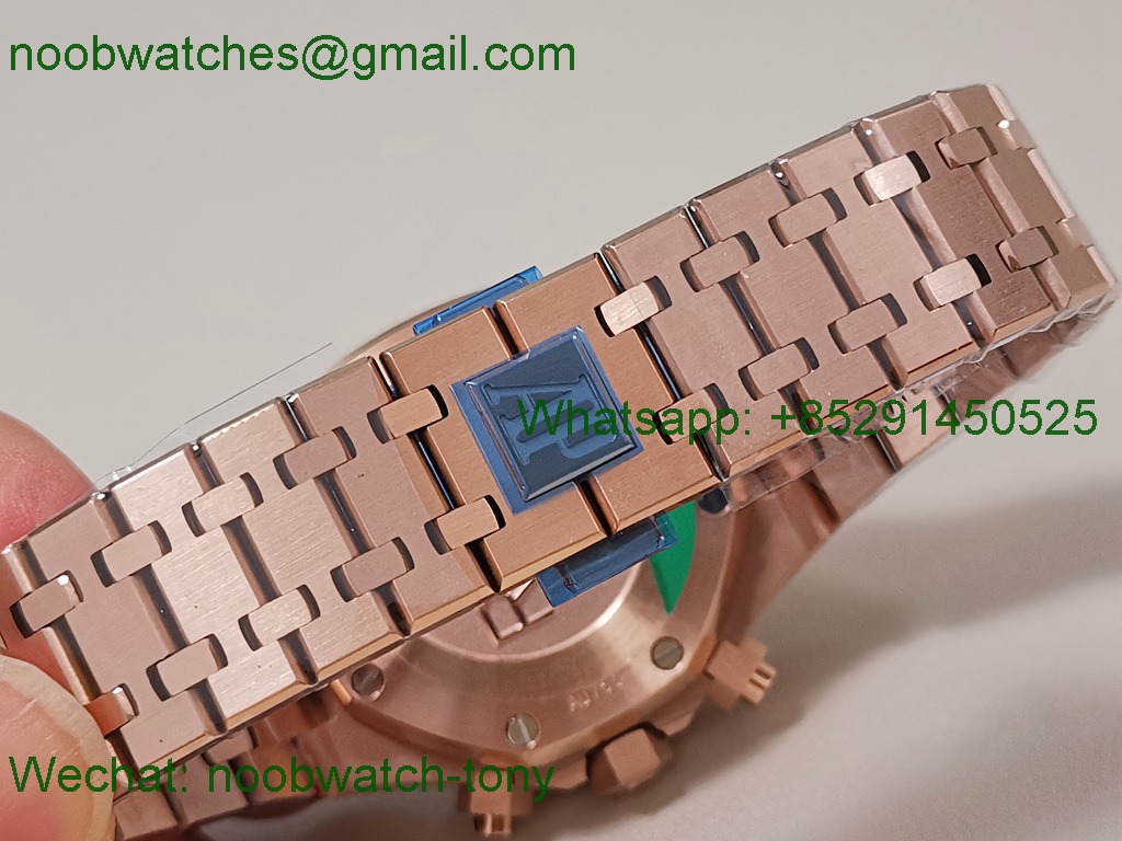 Replica Audemars Piguet AP Royal Oak Chrono 26331 Rose Gold IPF 1:1 Best Blue Dial A7750