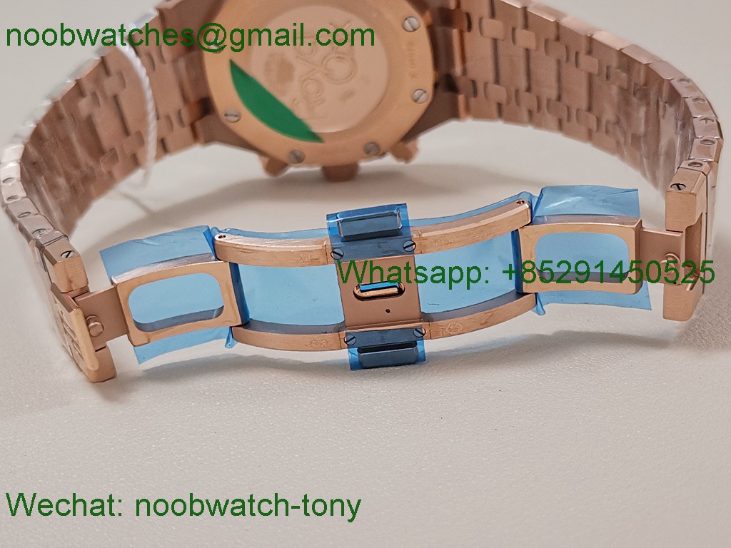 Replica Audemars Piguet AP Royal Oak Chrono 26331 Rose Gold IPF 1:1 Best Brown Dial A7750