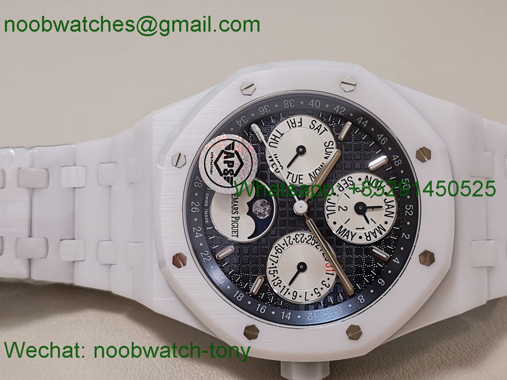 Replica Audemars Piguet AP Royal Oak Calendar 26579cb White Ceramic APSF SuperClone A5134 V3