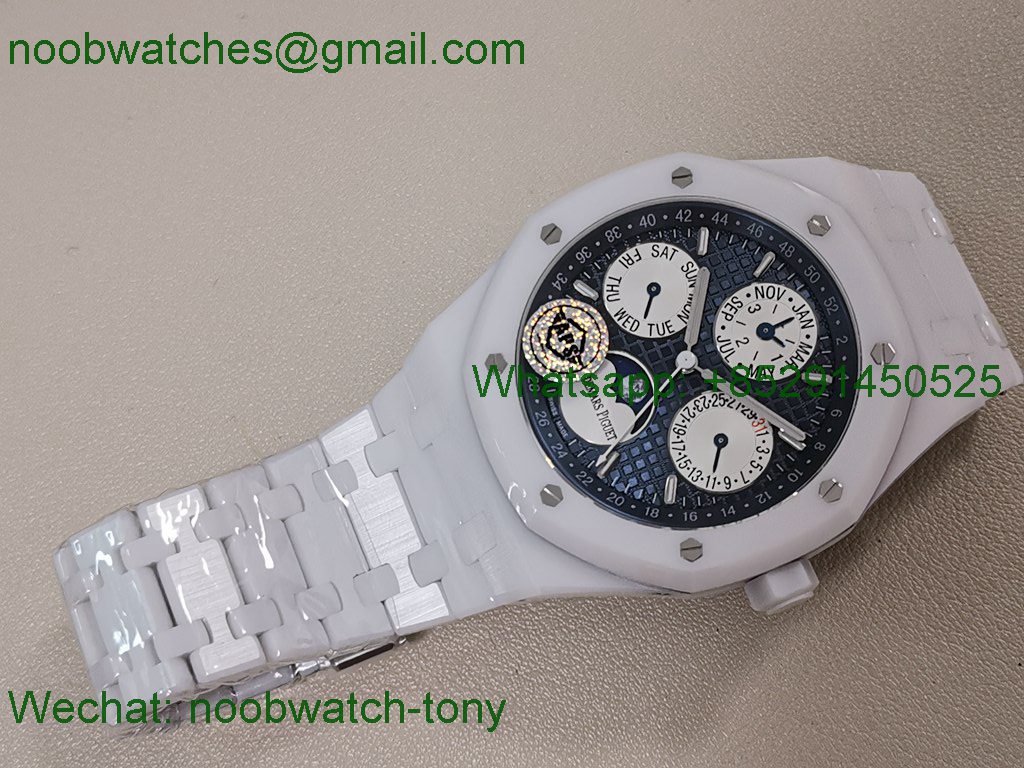 Replica Audemars Piguet AP Royal Oak Calendar 26579cb White Ceramic APSF SuperClone A5134 V3