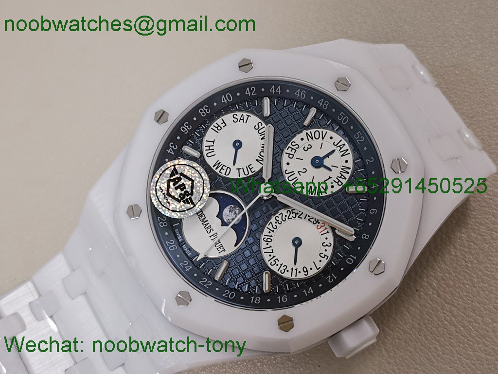 Replica Audemars Piguet AP Royal Oak Calendar 26579cb White Ceramic APSF SuperClone A5134 V3