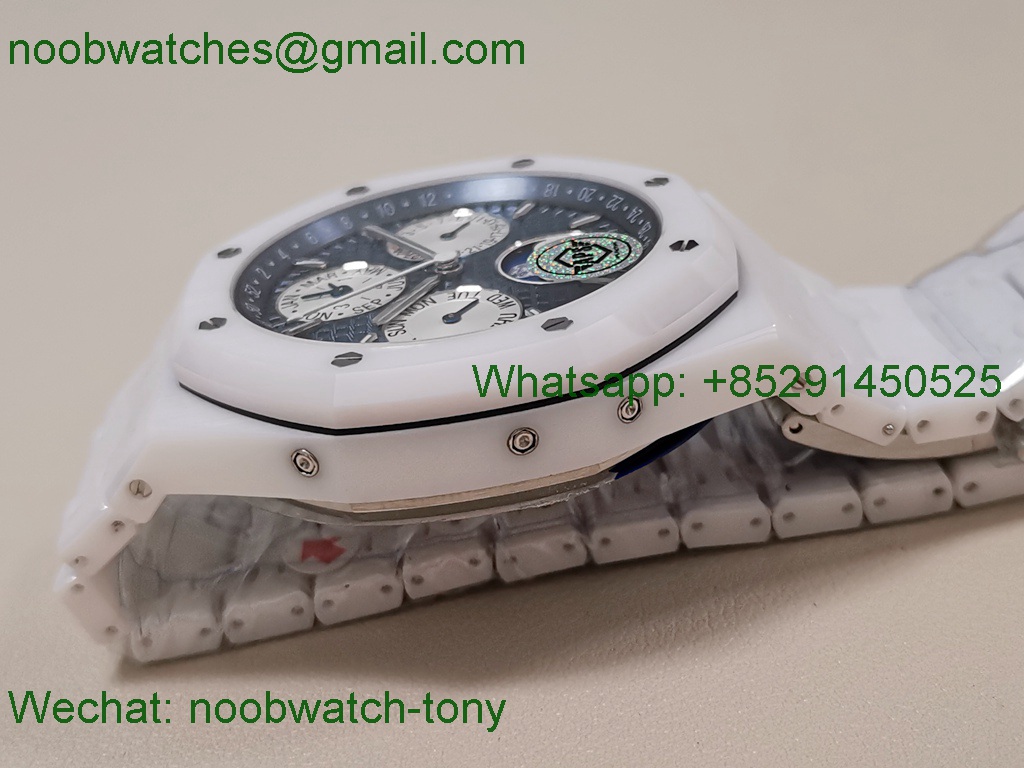 Replica Audemars Piguet AP Royal Oak Calendar 26579cb White Ceramic APSF SuperClone A5134 V3