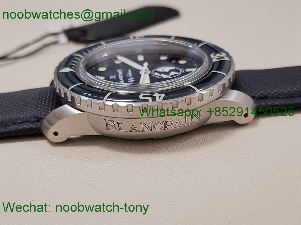 Replica Blancpain Fifty Fathoms Ocean Commitment III ZF 1:1 Best on Sail-canvas Strap A1151