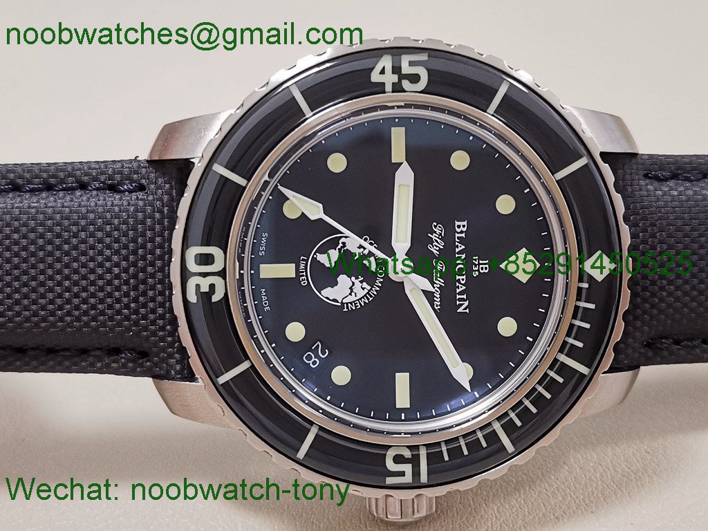 Replica Blancpain Fifty Fathoms Ocean Commitment III ZF 1:1 Best on Sail-canvas Strap A1151