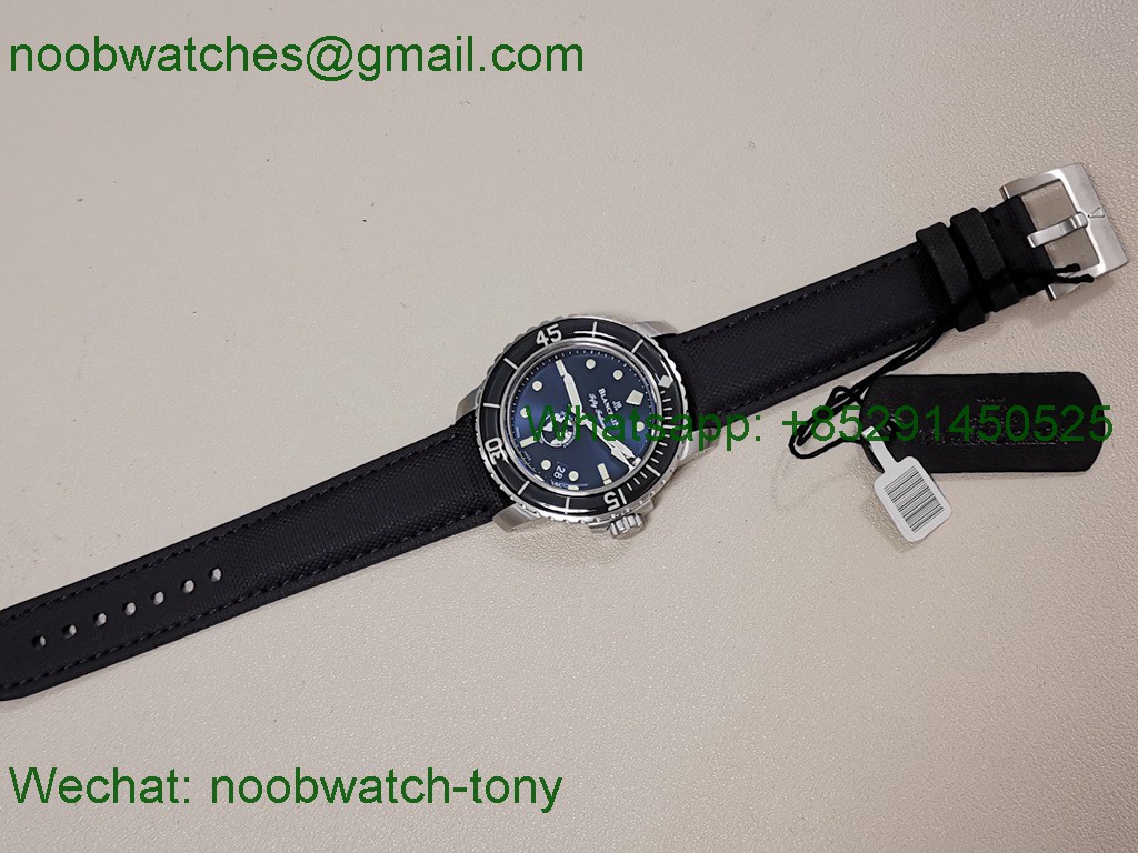 Replica Blancpain Fifty Fathoms Ocean Commitment III ZF 1:1 Best on Sail-canvas Strap A1151