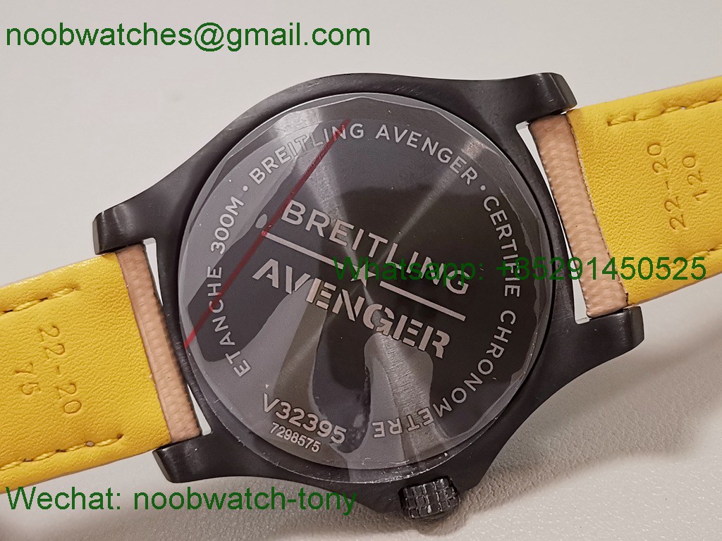 Replica Breitling Avenger GMT 45mm Black PVD BLSF A2836
