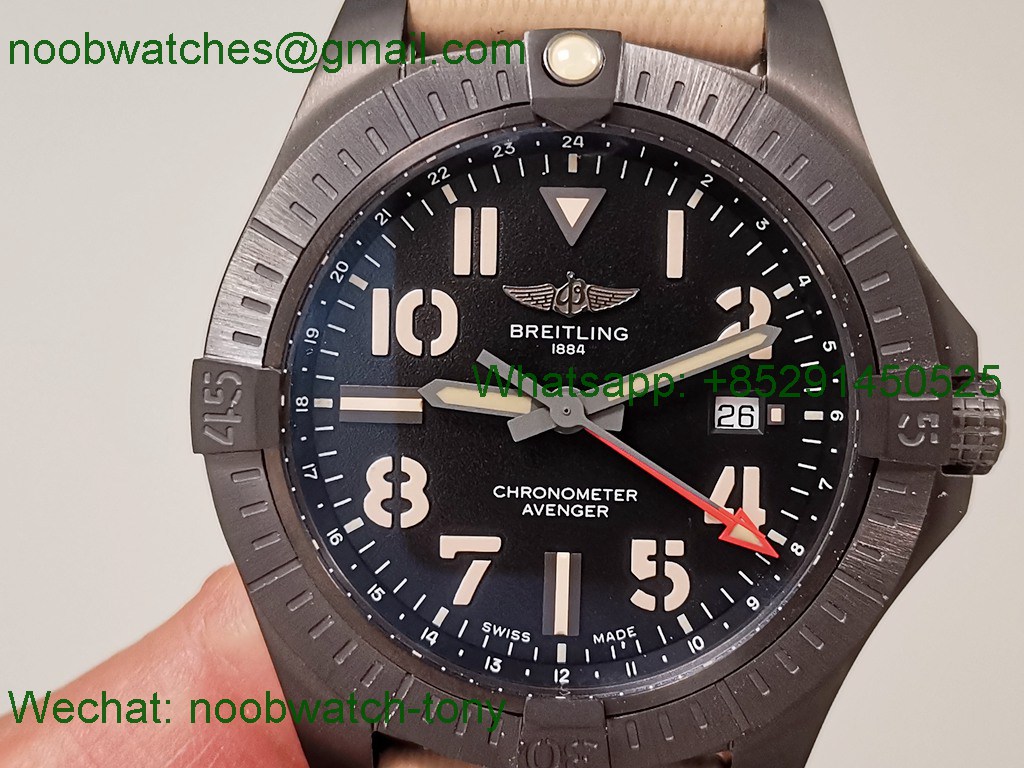 Replica Breitling Avenger GMT 45mm Black PVD BLSF A2836