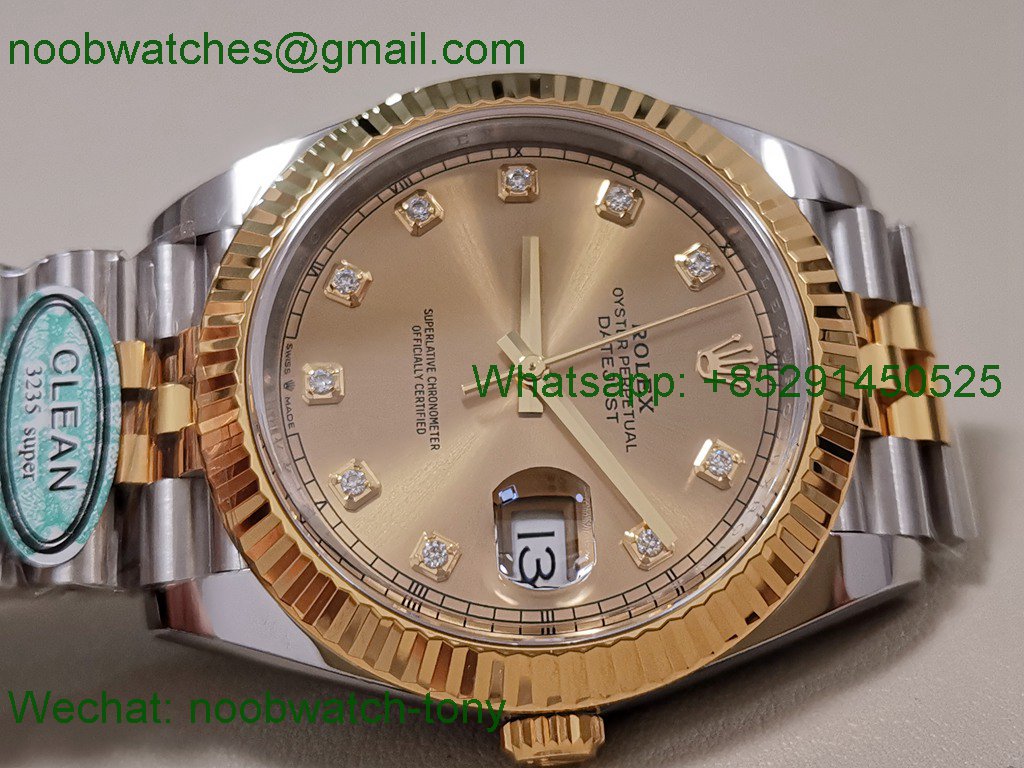Replica Rolex DateJust 41 126331 Clean 1:1 Best Yellow Gold Diamonds VR3235