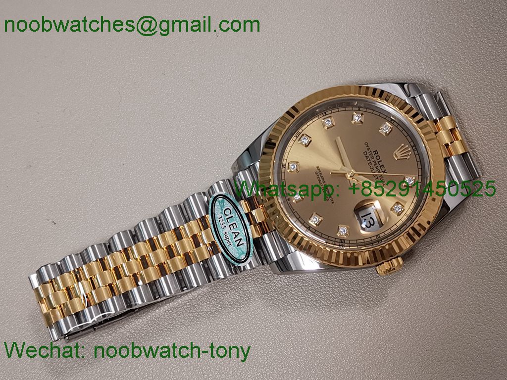 Replica Rolex DateJust 41 126331 Clean 1:1 Best Yellow Gold Diamonds VR3235