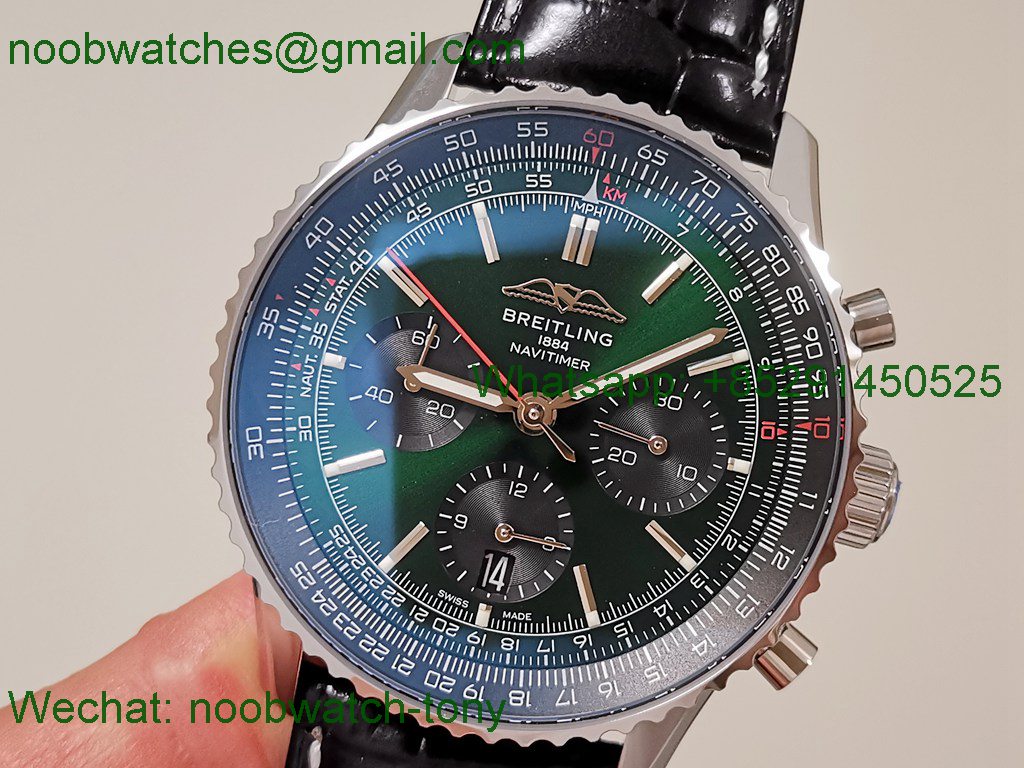 Replica Breitling Navitimer B01 Chrono 43mm Green Dial BLSF 7750 