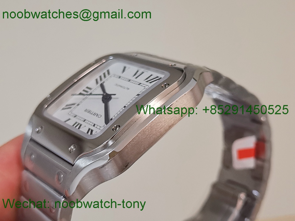 Replica Cartier Santos 35mm BVF 1:1 Best White Dial SmartLinks Bracelet MIYOTA 9015 V2