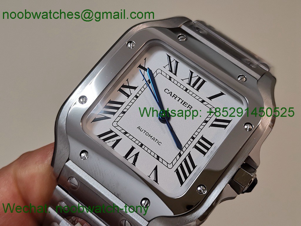 Replica Cartier Santos 35mm BVF 1:1 Best White Dial SmartLinks Bracelet MIYOTA 9015 V2
