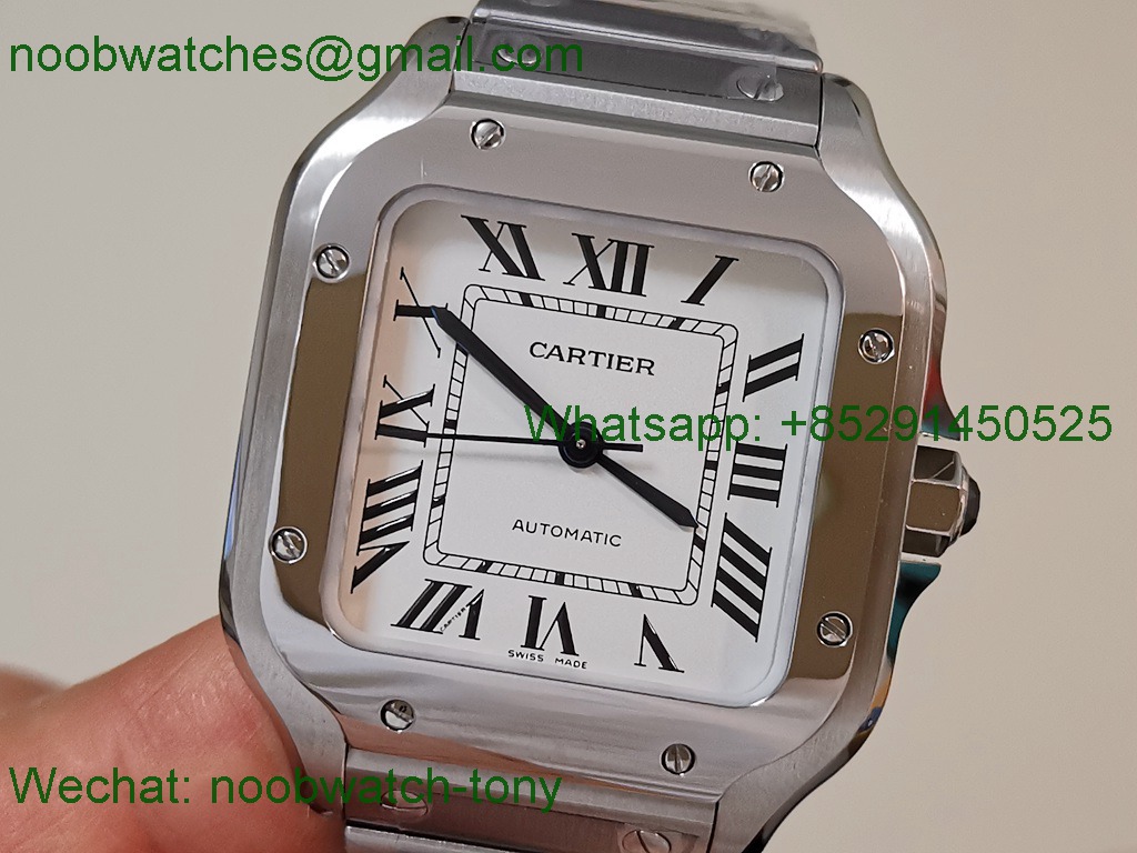 Replica Cartier Santos 35mm BVF 1:1 Best White Dial SmartLinks Bracelet MIYOTA 9015 V2