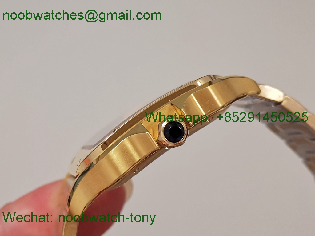 Replica Cartier Santos De Cartier 40mm Mens XL Yellow Gold White 3KF MY9015 SuperClone