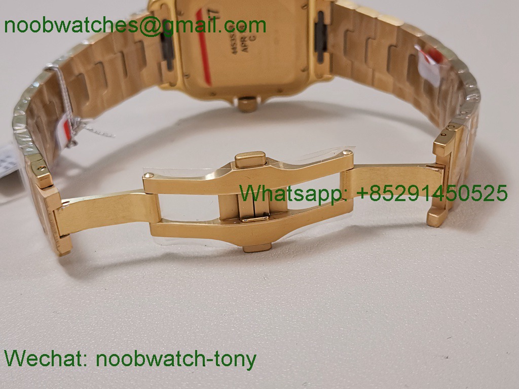Replica Cartier Santos De Cartier 40mm Mens XL Yellow Gold White 3KF MY9015 SuperClone