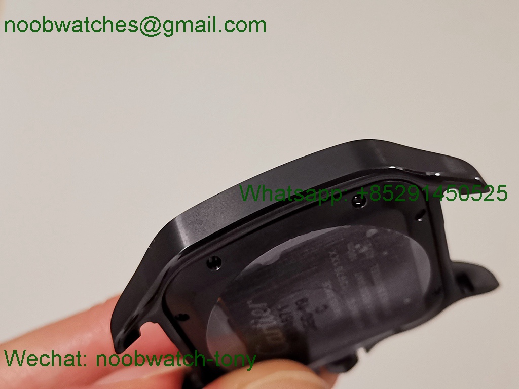 Replica Cartier Santos 40mm Black PVD BVF 1:1 Best on Leather Strap MIYOTA 9019